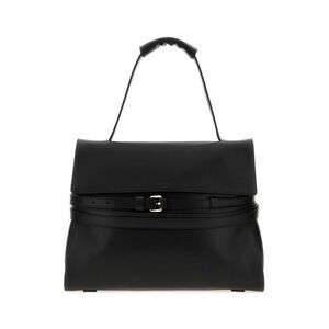 Moschino Women Black Leather Medium Moschino Tie Me Handbag